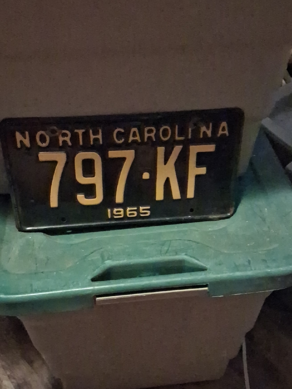 Vintage North Carolina Black and Cream License Plate